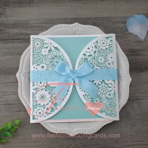 Personalized Lace Laser Cut Wedding Invitations